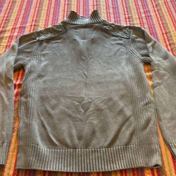 Men's Buckle Black Label 1/4 Zip Brown Sweater Slim Fit L Weathered - Picture 4 of 4